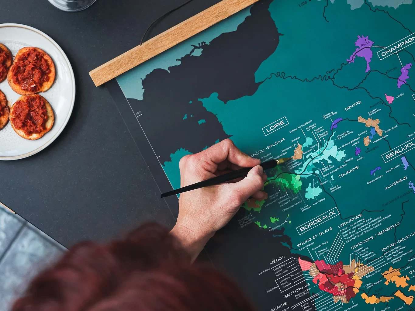 Mis en scène de la Carte de France des vins - 1020 Dégustations