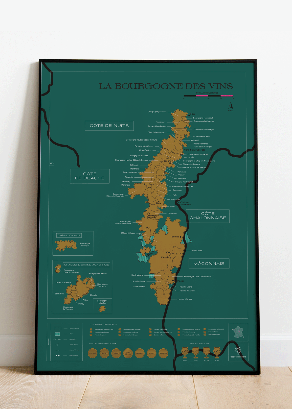 Carte à Gratter Régions de France 70cm Bleu