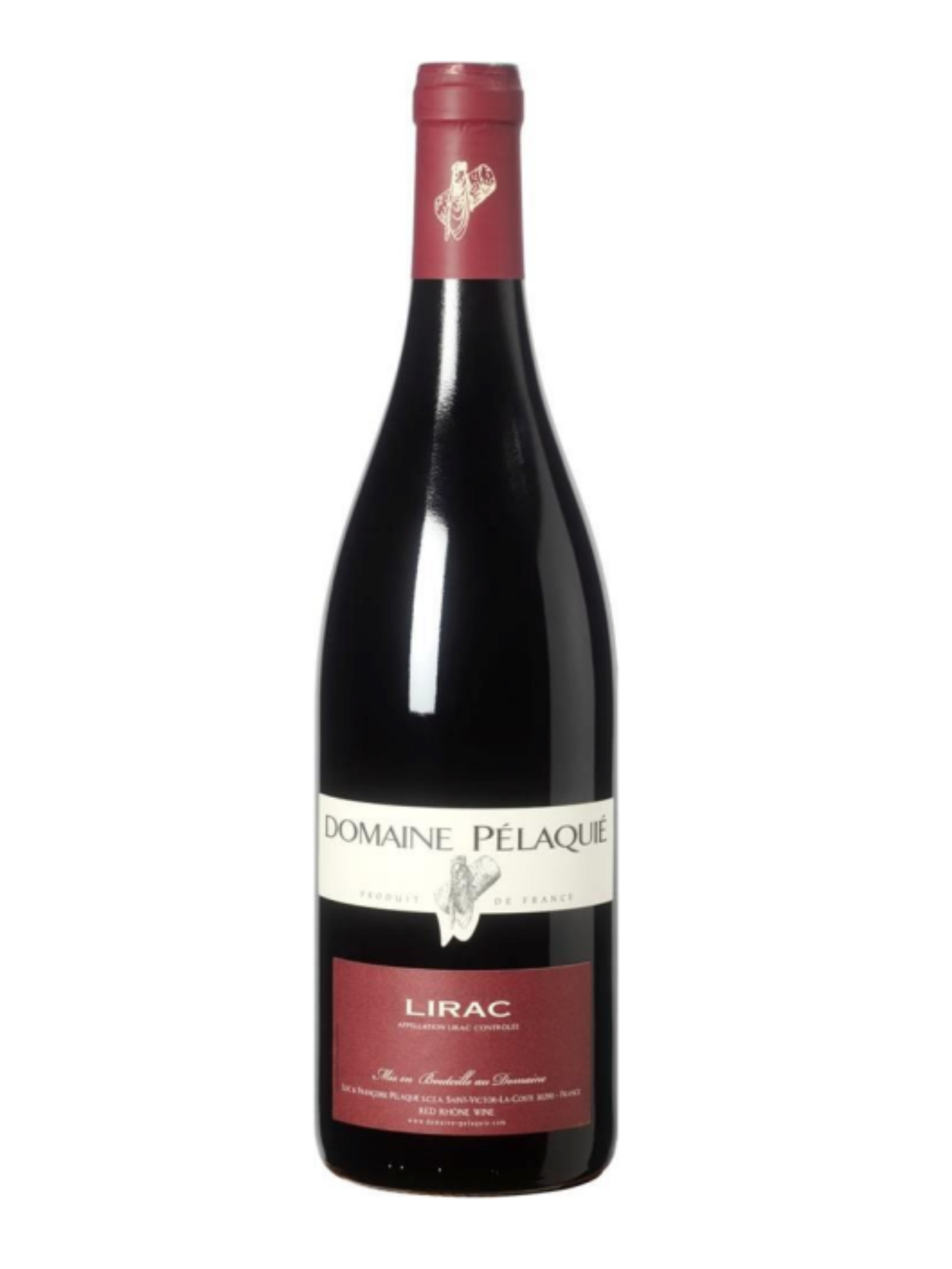 Bouteille de vin rouge Lirac produit par Le domaine Pélaquié - 1020 Dégustations