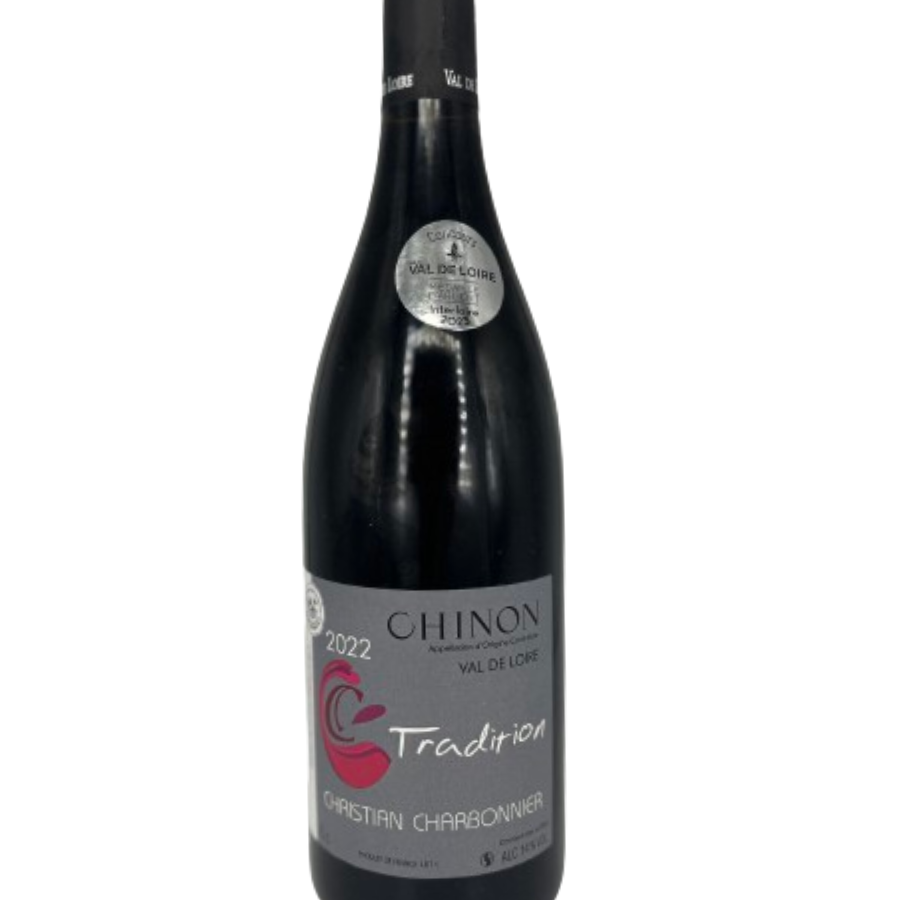 Bouteille de vin rouge - Chinon - par Christian Charbonnier et sa cuvée tradition - 1020 Dégustations