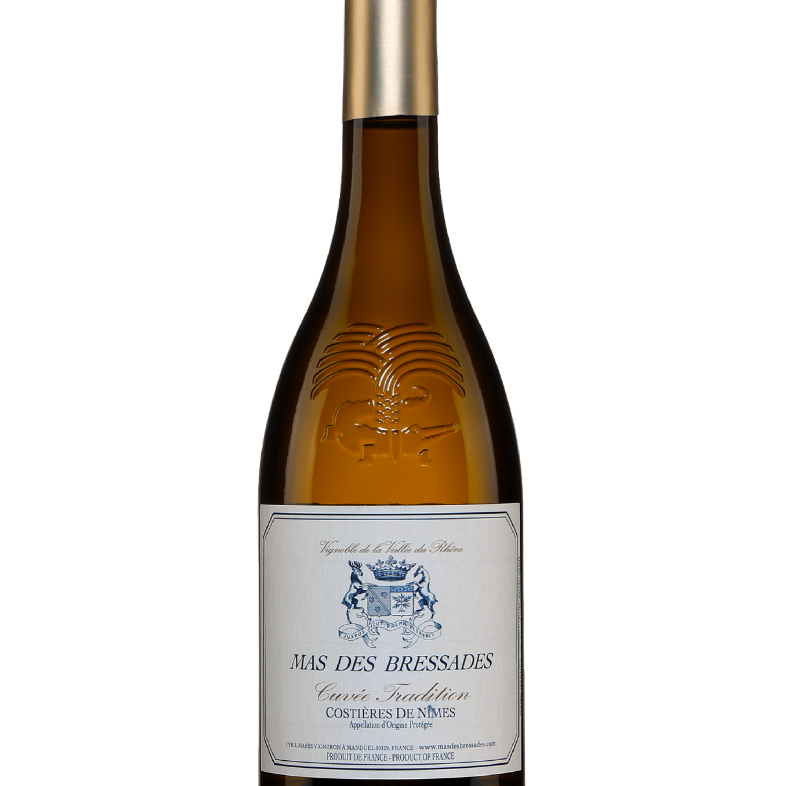 Bouteille de vin blanc - Costières de Nimes - par Mas des Bressades - 1020 Dégustations