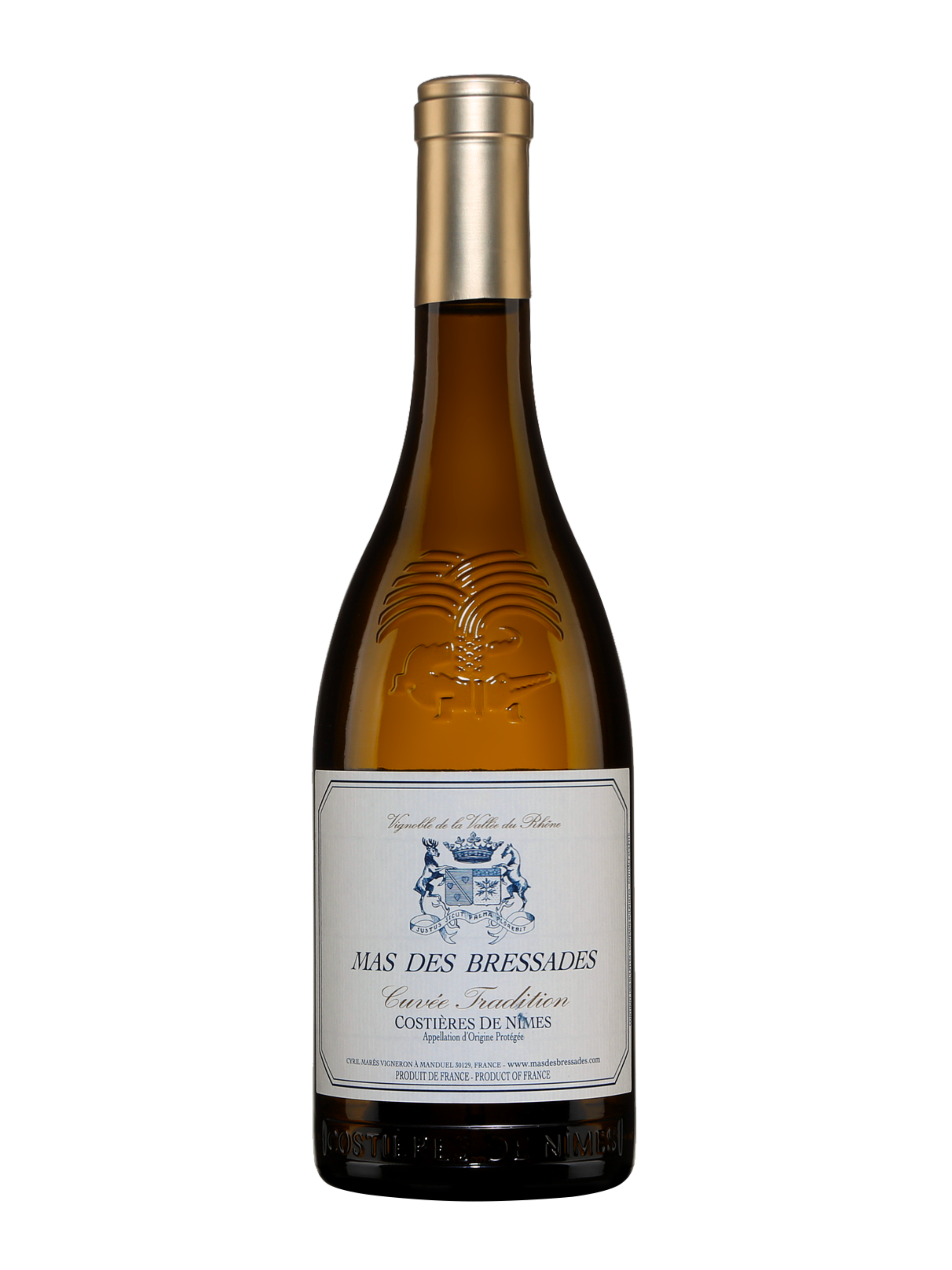 Bouteille de vin blanc - Costières de Nimes - par Mas des Bressades - 1020 Dégustations