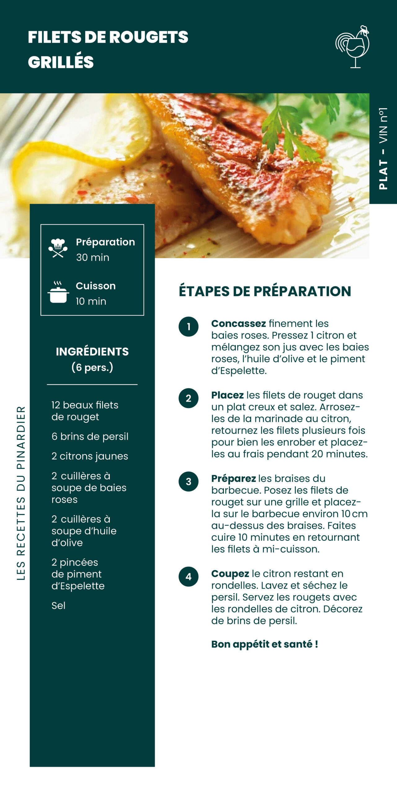 Recette - Filets de rougets grillés